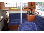 Rear of wheelhouse on Targa 31, the stairs lead down to a small sleeping cabin.